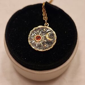 Sun & Moon Enamal Pendant Necklace